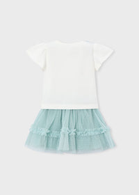 Conjunto falda tul y camiseta niña
