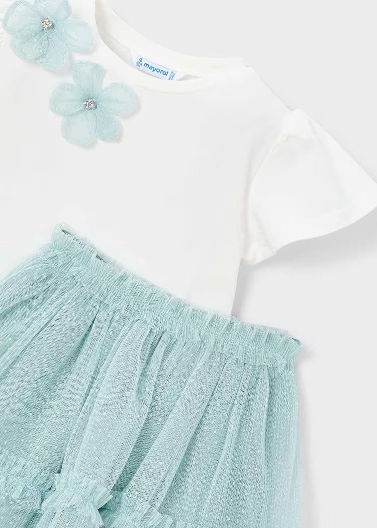 Conjunto falda tul y camiseta niña