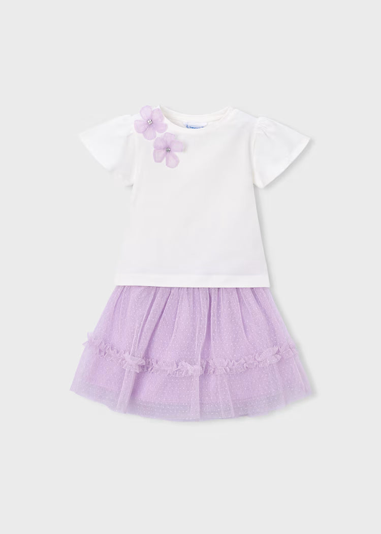 Conjunto falda tul y camiseta niña