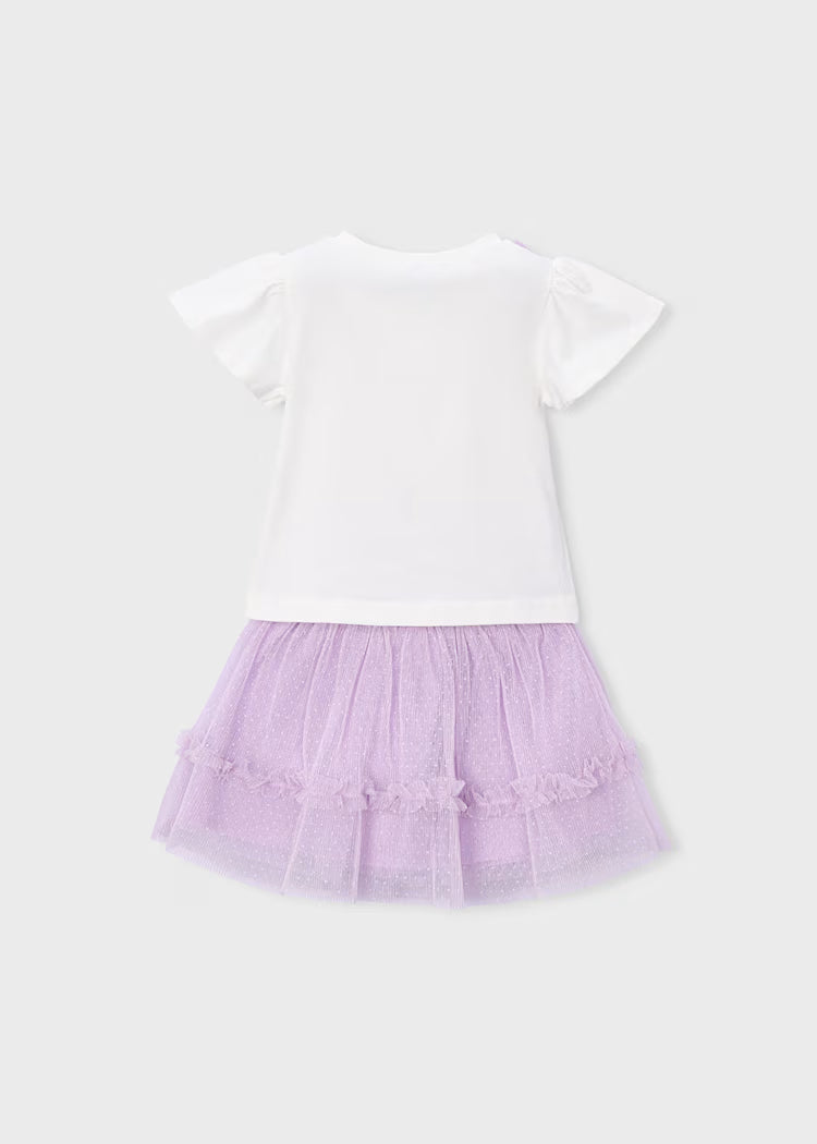 Conjunto falda tul y camiseta niña