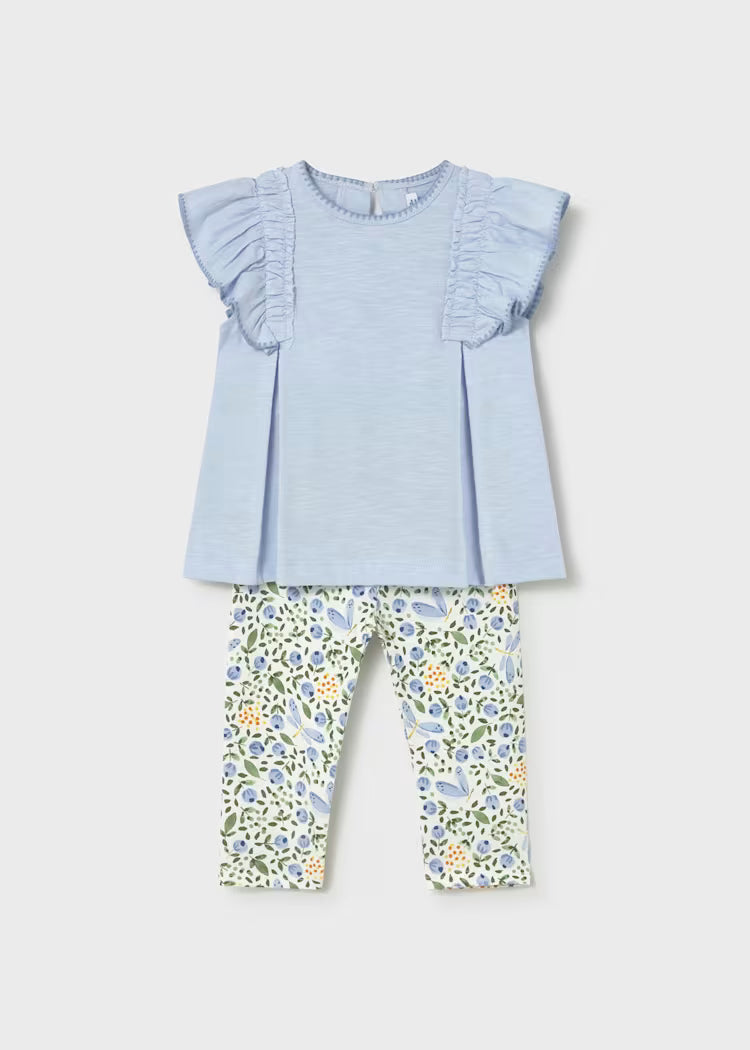 Conjunto legging estampado y camiseta bebé