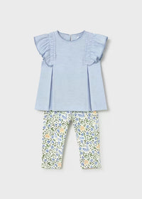 Conjunto legging estampado y camiseta bebé