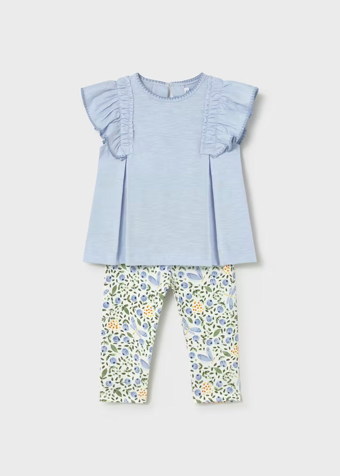 Conjunto legging estampado y camiseta bebé