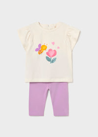 Conjunto legging estampado y camiseta bebé