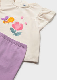 Conjunto legging estampado y camiseta bebé