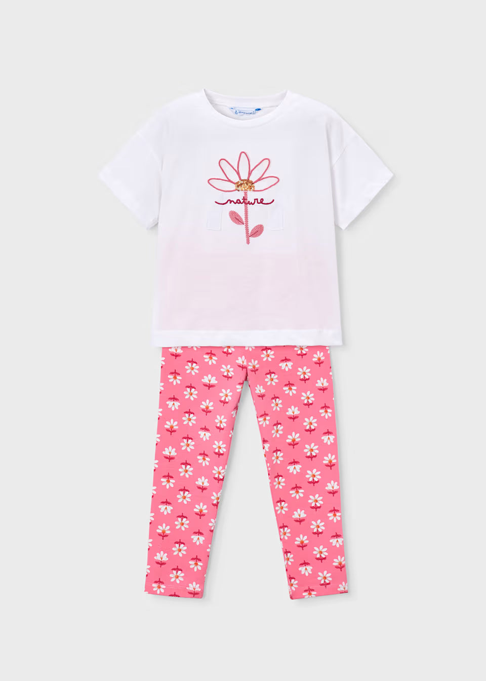Conjunto legging estampado y camiseta niña