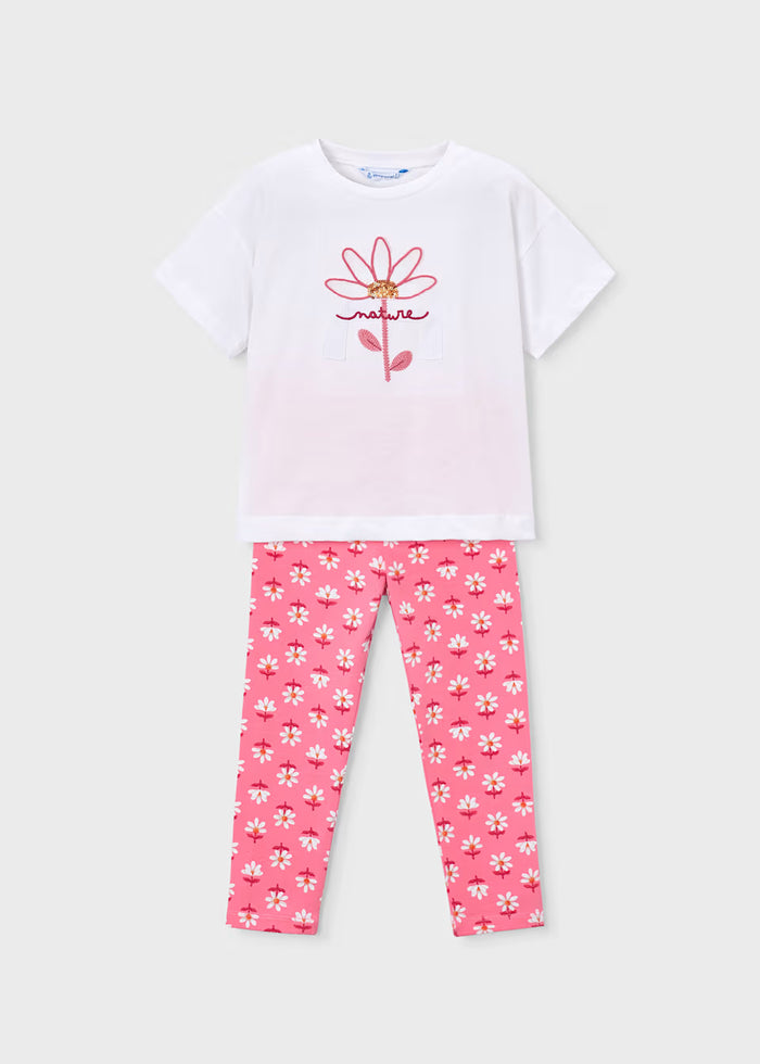Conjunto legging estampado y camiseta niña