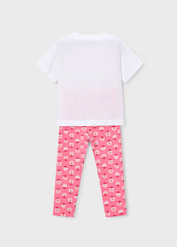 Conjunto legging estampado y camiseta niña