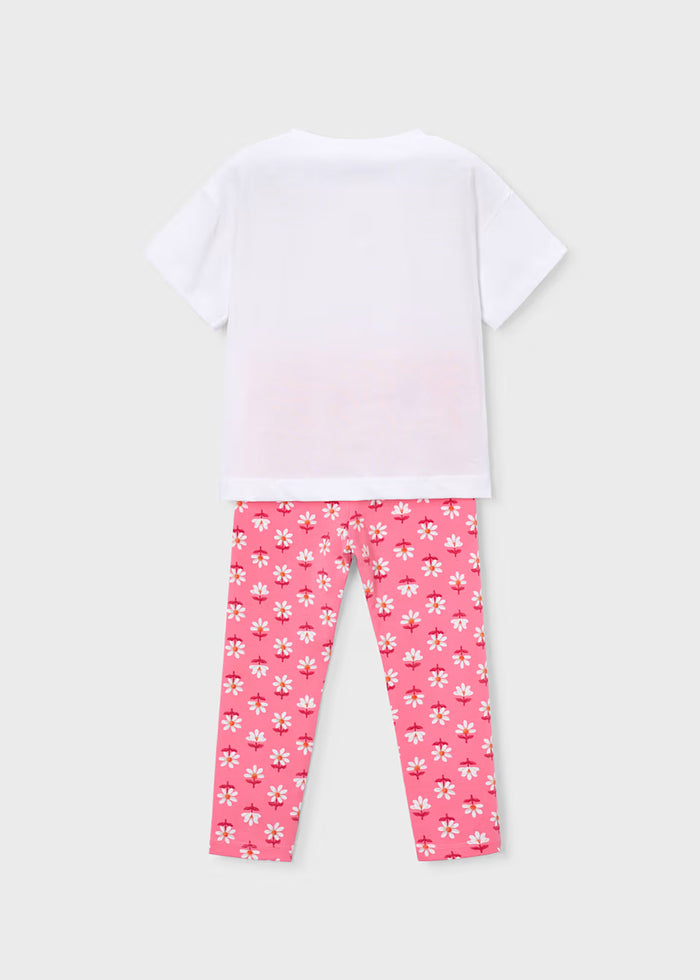 Conjunto legging estampado y camiseta niña