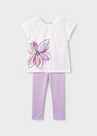 Conjunto legging y camiseta flor niña