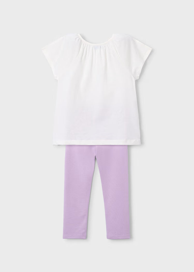 Conjunto legging y camiseta flor niña