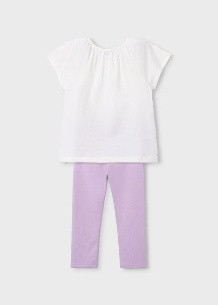 Conjunto legging y camiseta flor niña