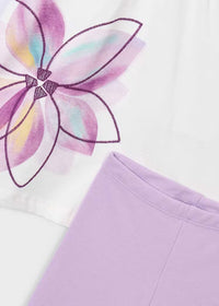 Conjunto legging y camiseta flor niña