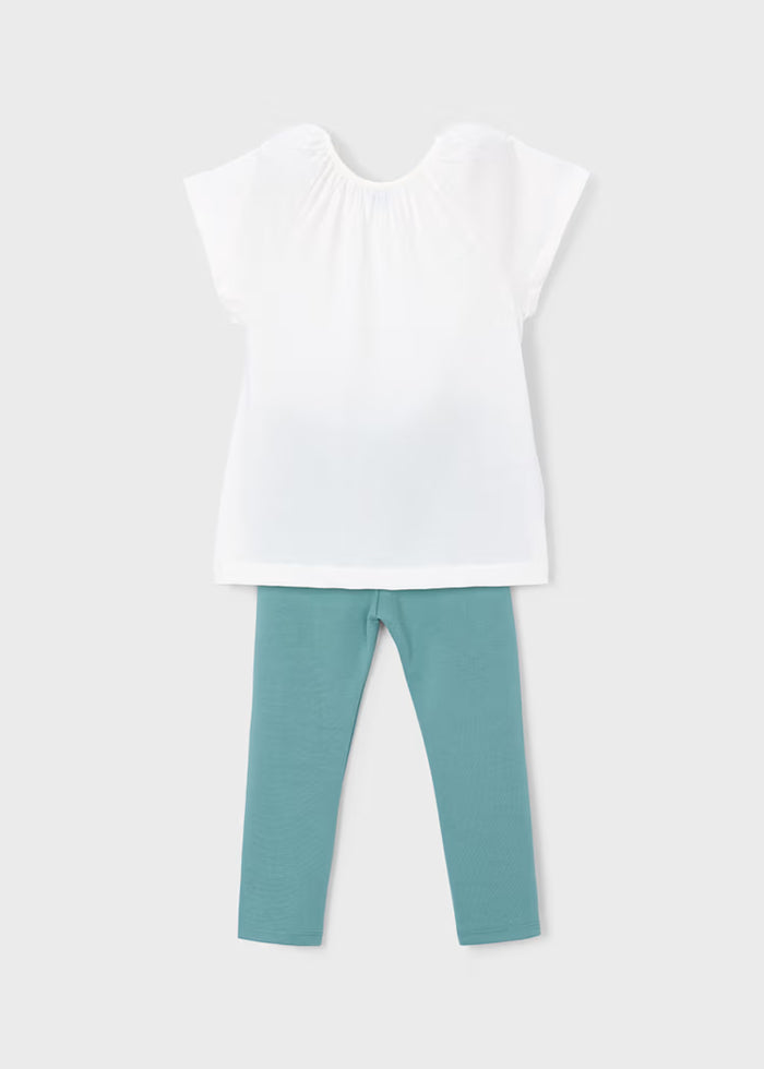 Conjunto legging y camiseta flor niña