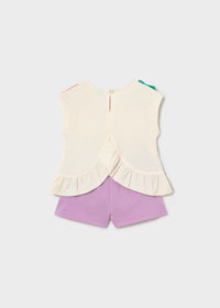 Conjunto pantalón corto y camiseta frutas bebé