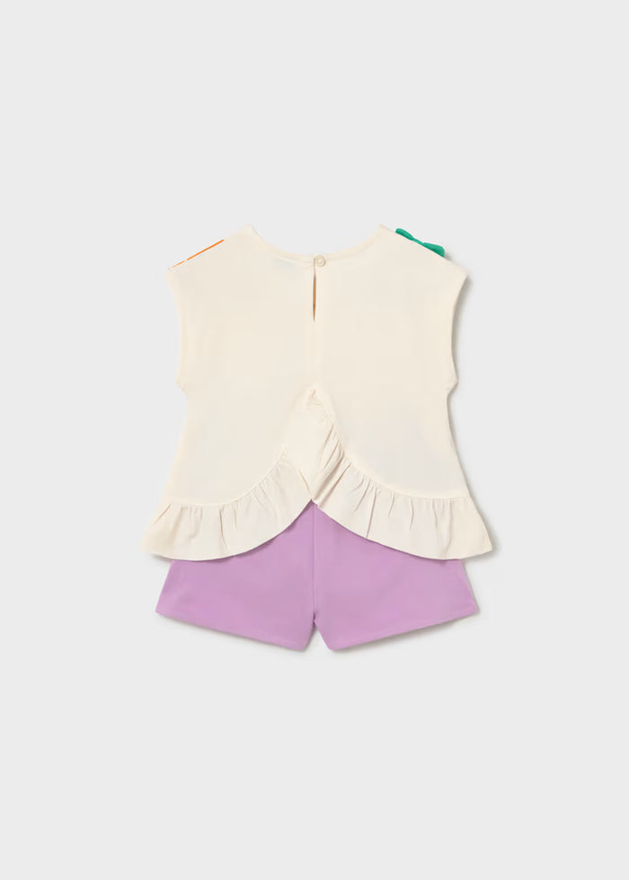 Conjunto pantalón corto y camiseta frutas bebé