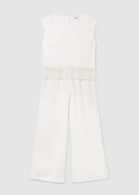 Conjunto pantalón largo strass y top chica