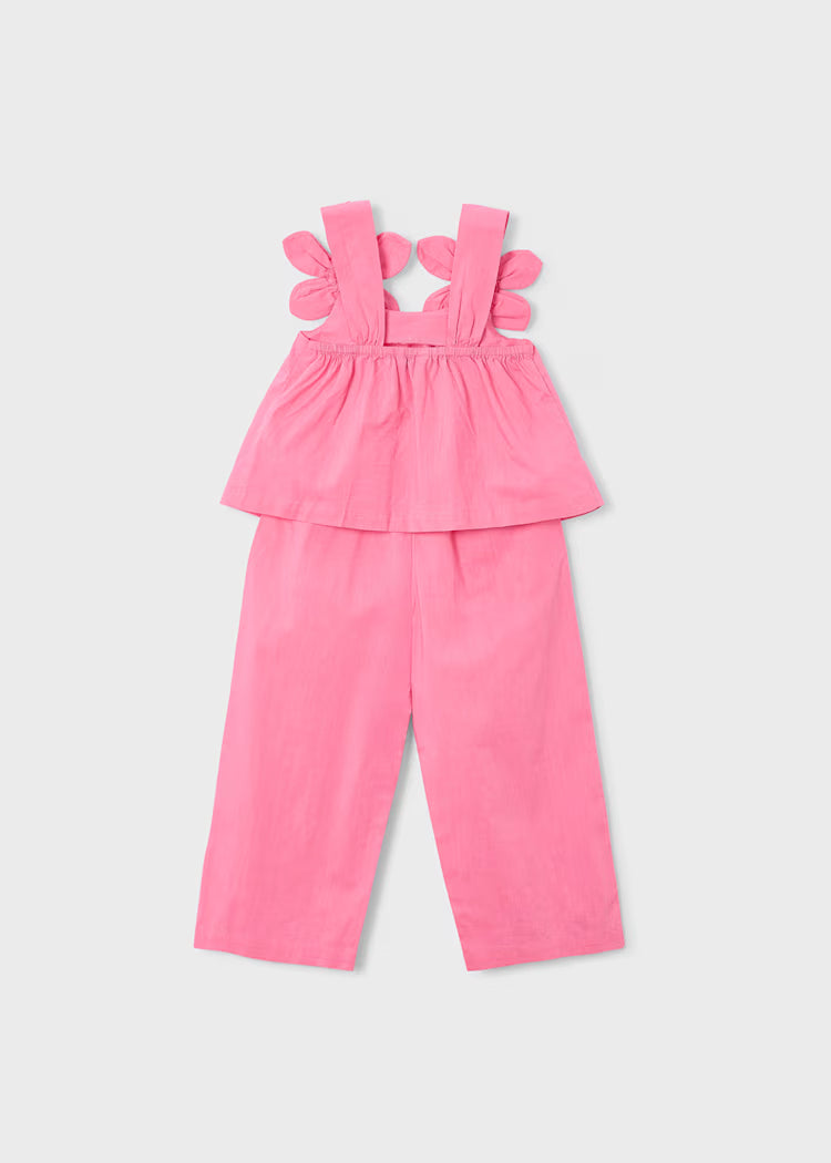 Conjunto pantalón largo y blusa flores niña