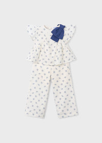 Conjunto pantalón largo y top estampado niña