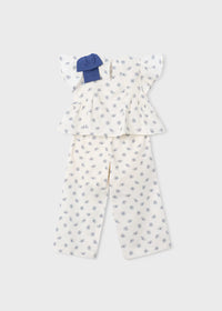 Conjunto pantalón largo y top estampado niña