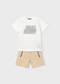 Conjunto pantalón y camiseta letras niño