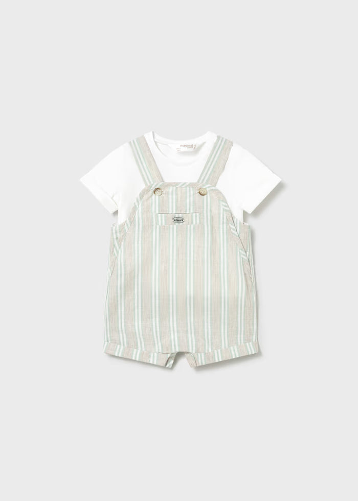 Conjunto peto rayas y camiseta recién nacido