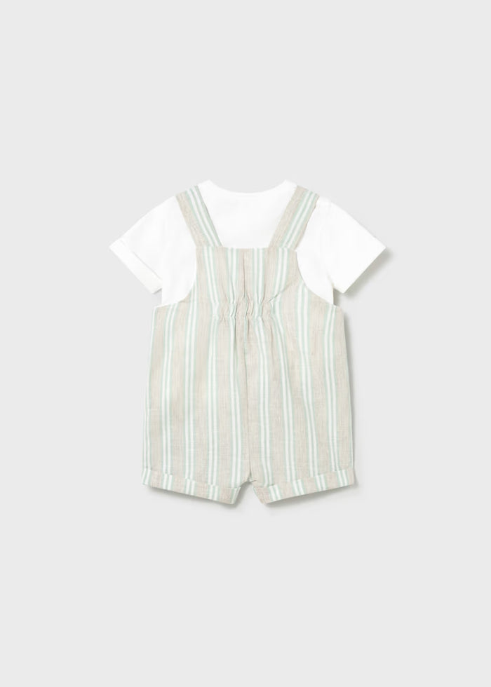 Conjunto peto rayas y camiseta recién nacido