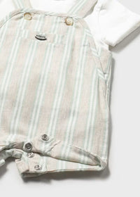 Conjunto peto rayas y camiseta recién nacido