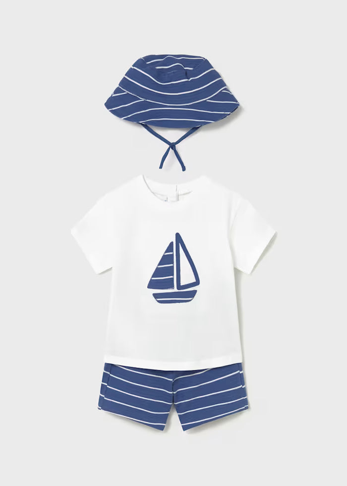 Conjunto punto 3 piezas con gorro bebé