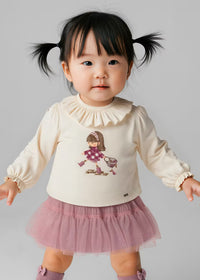 Falda tul lunares bebé