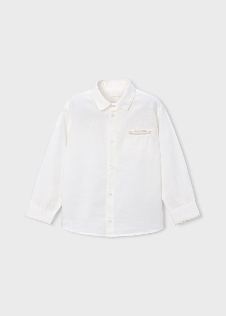 Camisa manga larga con lino vestir niño