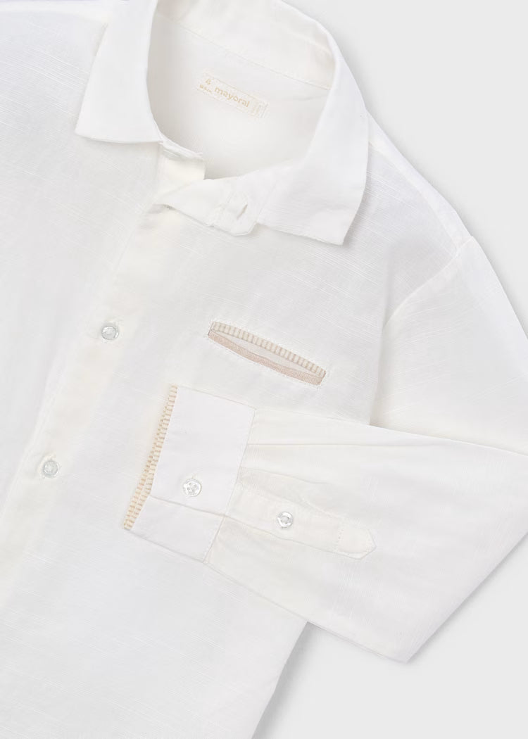 Camisa manga larga con lino vestir niño