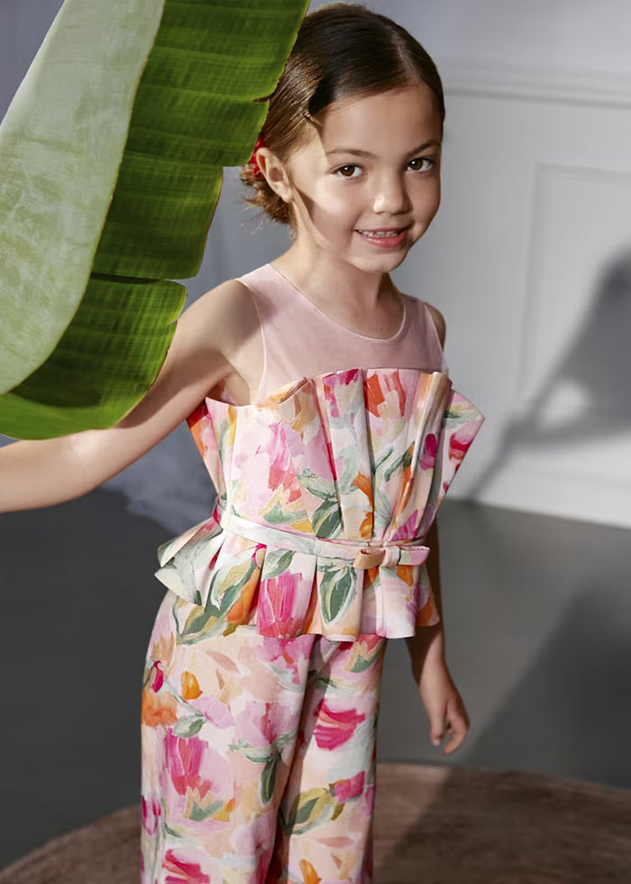 Mono largo estampado flores niña