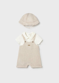 Pelele peto simulado con gorro recién nacido