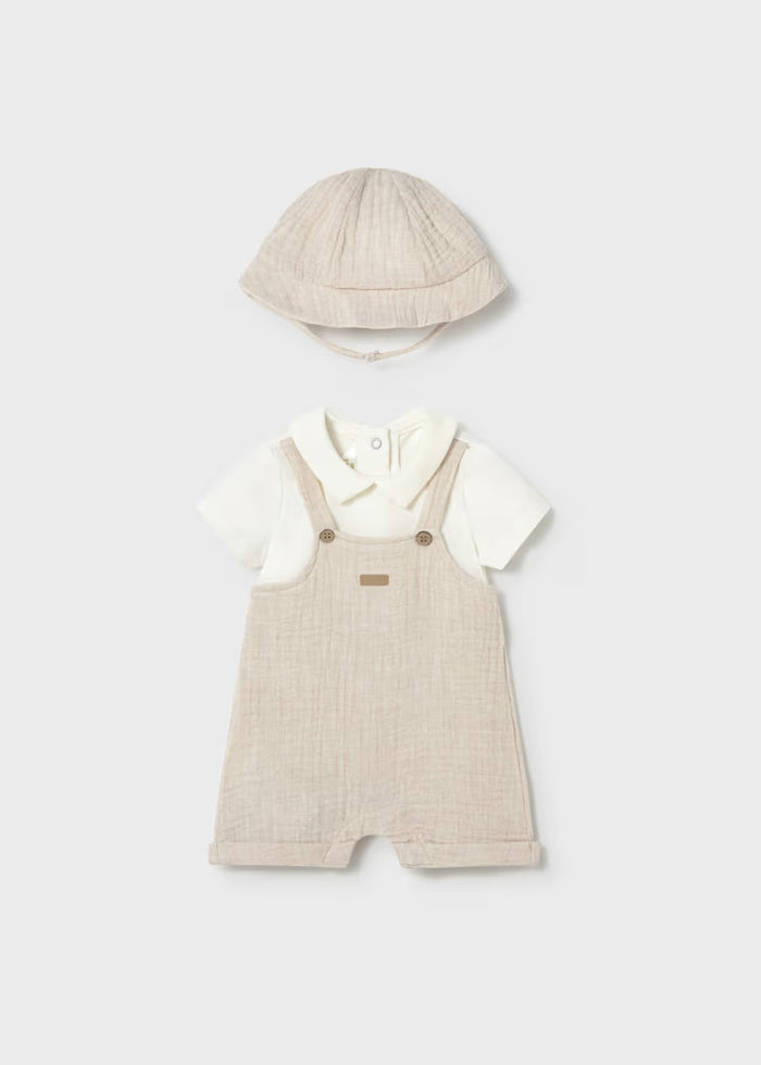 Pelele peto simulado con gorro recién nacido