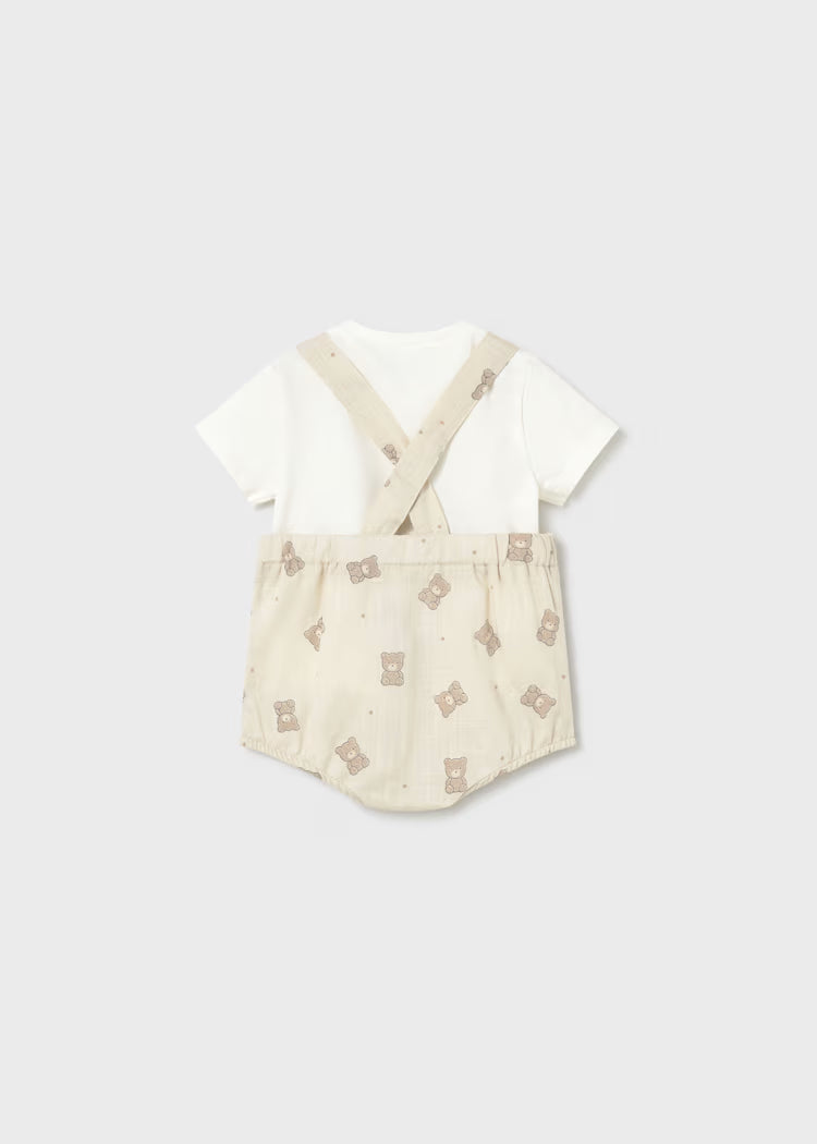 Peto corto estampado con camiseta recién nacido