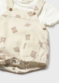 Peto corto estampado con camiseta recién nacido
