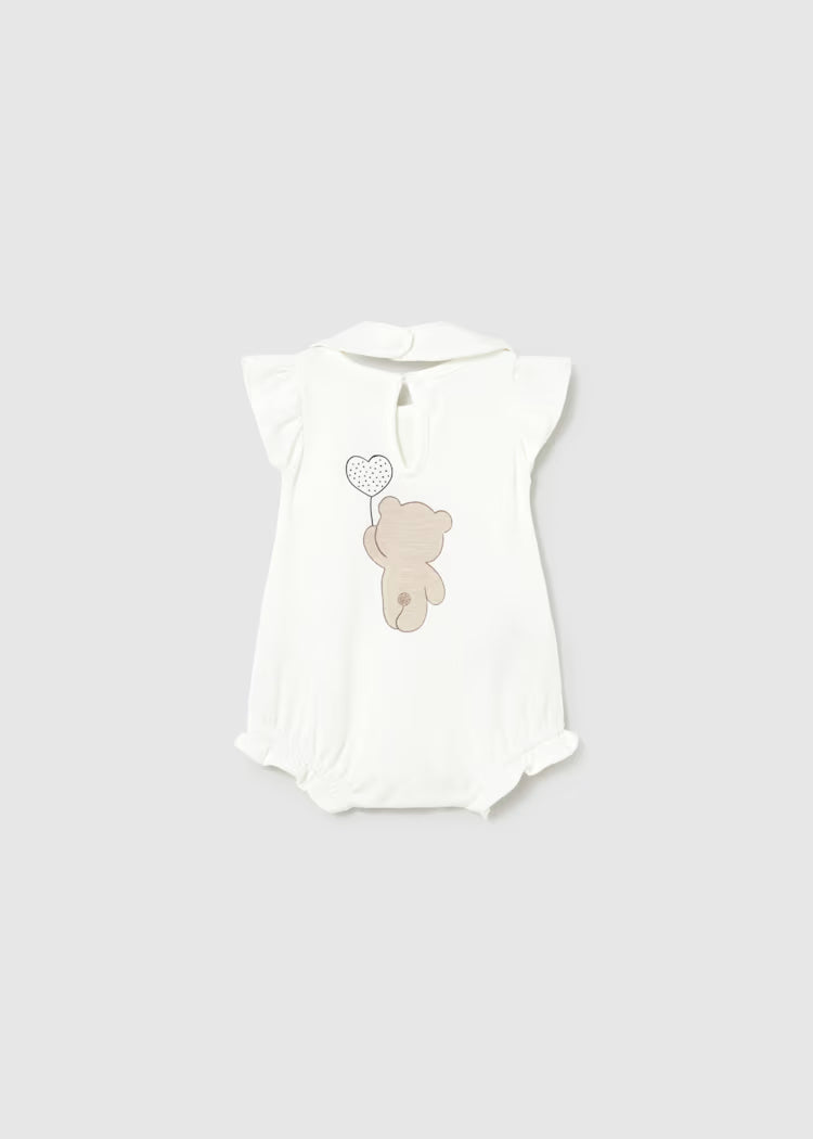 Pijama corto volante con babero recién nacida