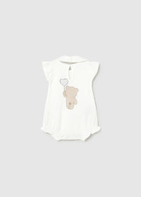 Pijama corto volante con babero recién nacida