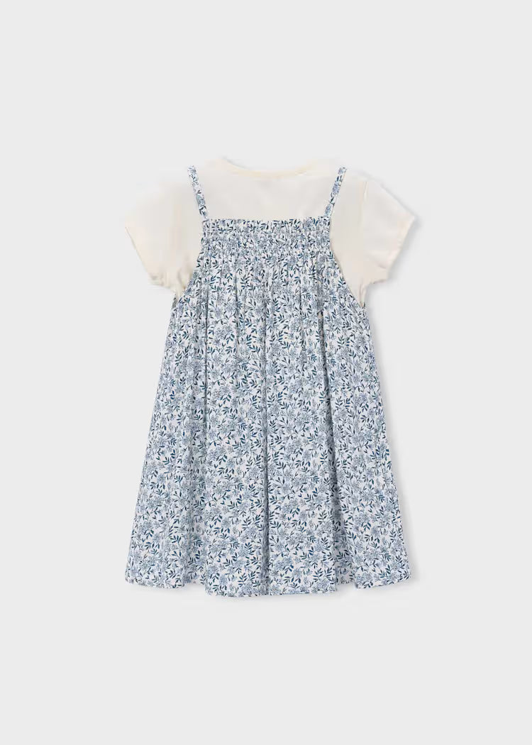 Vestido estampado combinado para niña