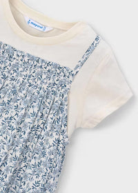 Vestido estampado combinado para niña