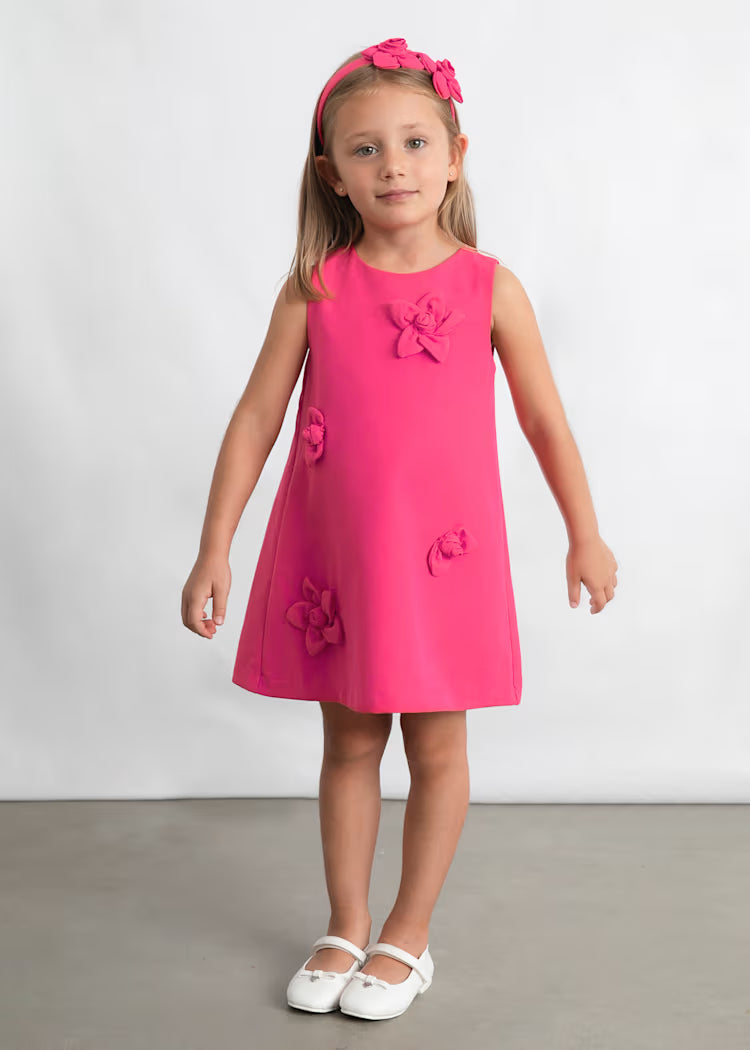 Vestido aplique floral niña