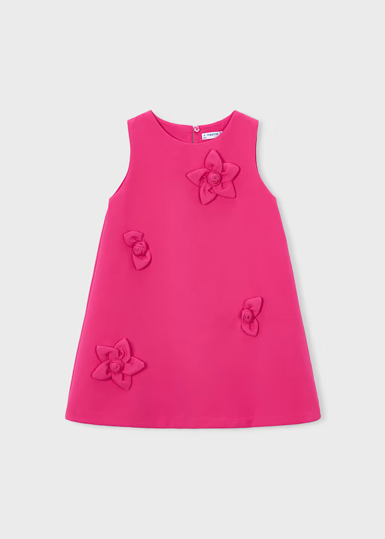 Vestido aplique floral niña