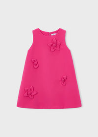 Vestido aplique floral niña