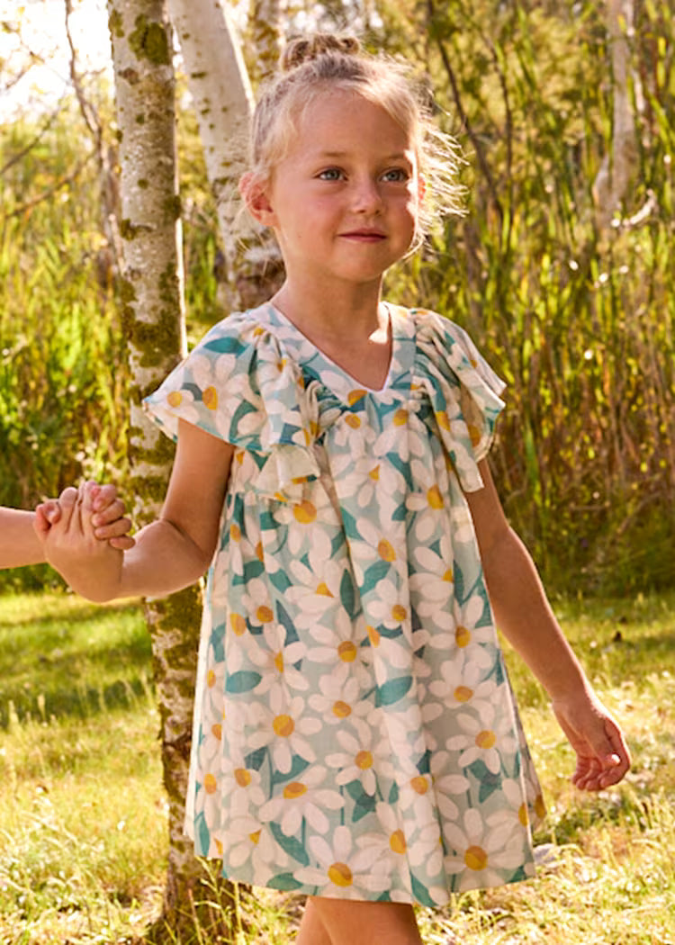 Vestido ceremonia estampado flores niña