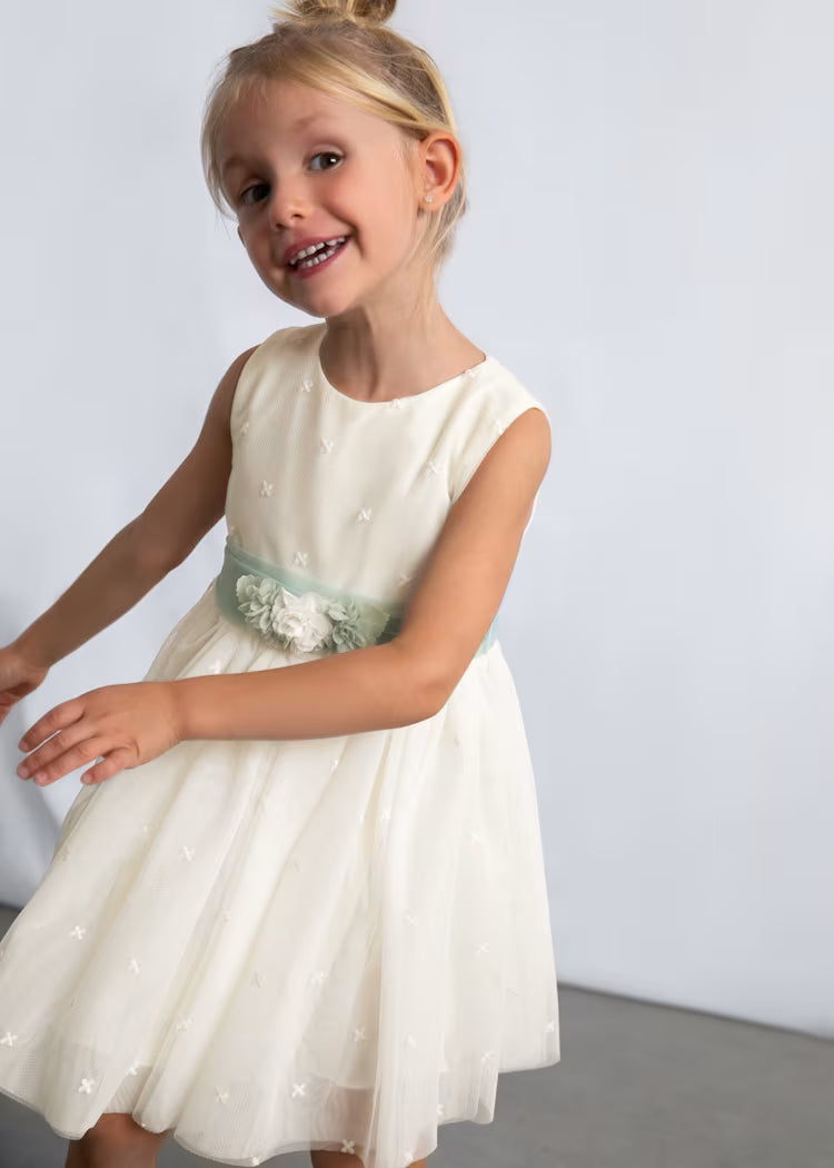 Vestido ceremonia tul bordado niña