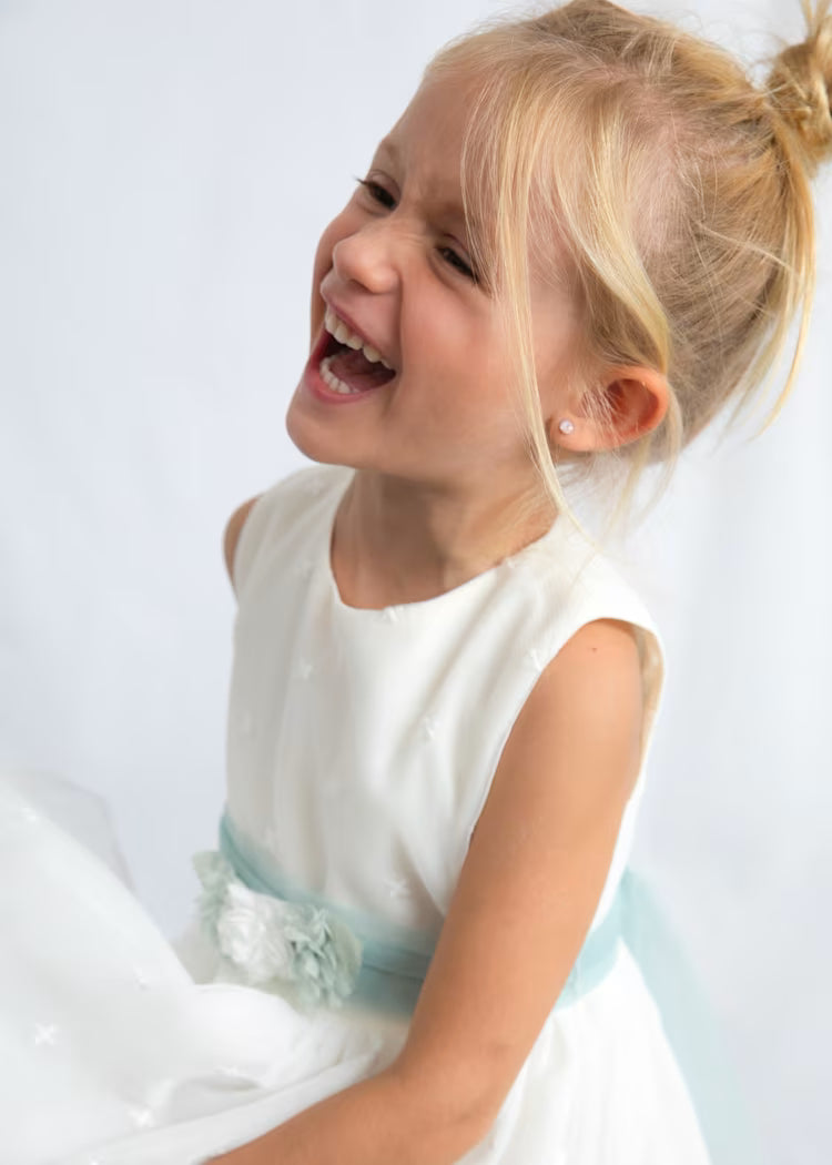 Vestido ceremonia tul bordado niña