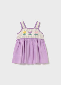 Vestido combinado crochet bebé