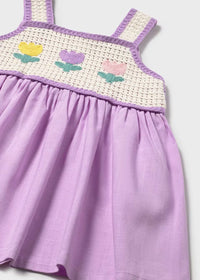 Vestido combinado crochet bebé