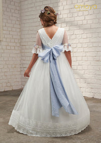 Vestido comunión lazo ázul